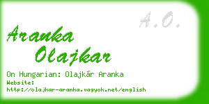 aranka olajkar business card