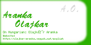aranka olajkar business card